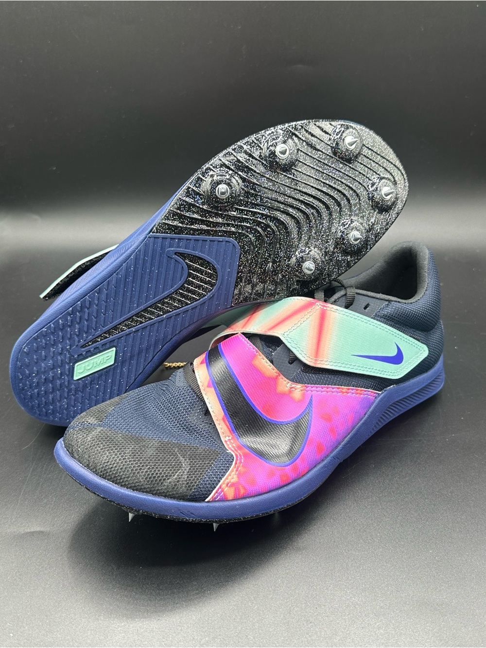 Nike Zoom Rival Jump Glam Blue Track Spikes Nwob IM9127-400 Size 9.5 Mens